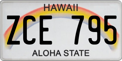 HI license plate ZCE795