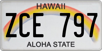 HI license plate ZCE797