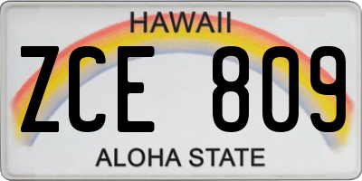 HI license plate ZCE809