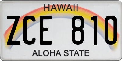HI license plate ZCE810