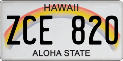 HI license plate ZCE820