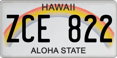 HI license plate ZCE822