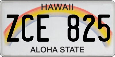 HI license plate ZCE825