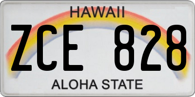 HI license plate ZCE828