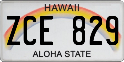 HI license plate ZCE829