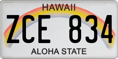 HI license plate ZCE834
