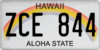 HI license plate ZCE844