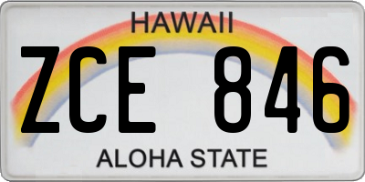 HI license plate ZCE846
