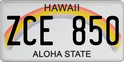 HI license plate ZCE850