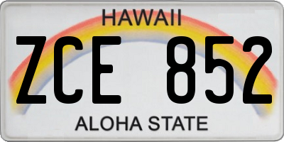 HI license plate ZCE852