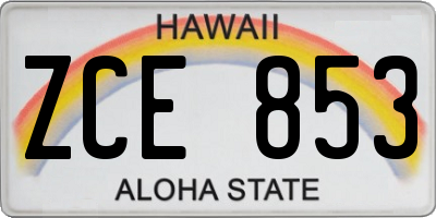 HI license plate ZCE853