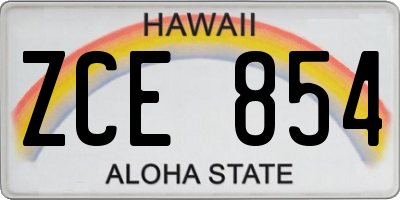 HI license plate ZCE854