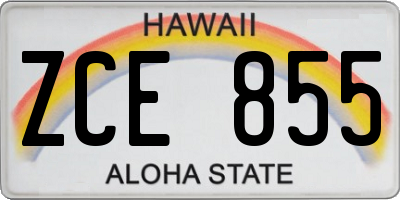 HI license plate ZCE855