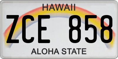 HI license plate ZCE858