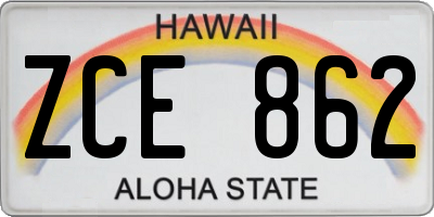 HI license plate ZCE862