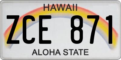 HI license plate ZCE871