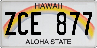 HI license plate ZCE877