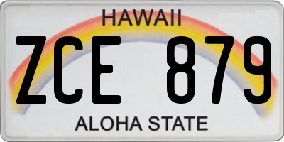 HI license plate ZCE879