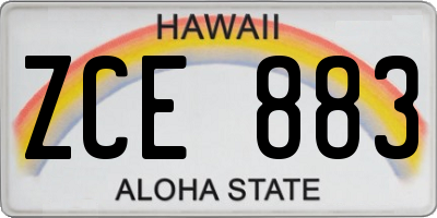 HI license plate ZCE883