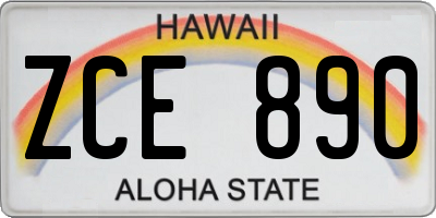 HI license plate ZCE890