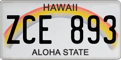 HI license plate ZCE893