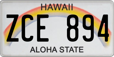 HI license plate ZCE894
