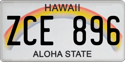 HI license plate ZCE896