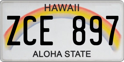 HI license plate ZCE897