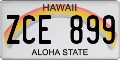 HI license plate ZCE899