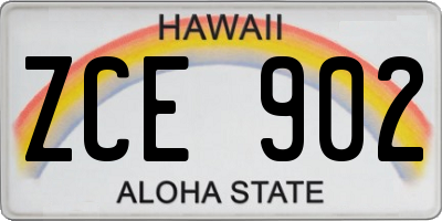 HI license plate ZCE902