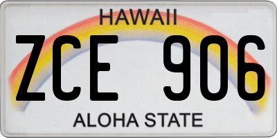 HI license plate ZCE906