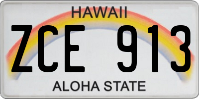 HI license plate ZCE913