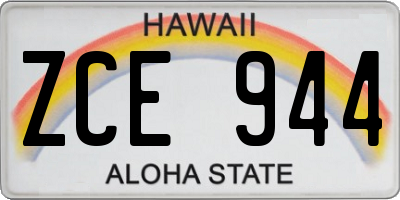 HI license plate ZCE944