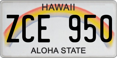 HI license plate ZCE950