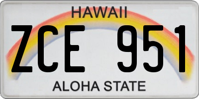 HI license plate ZCE951