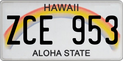 HI license plate ZCE953