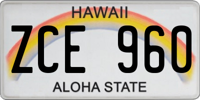 HI license plate ZCE960