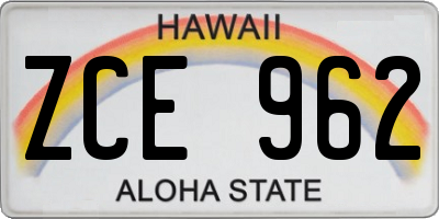 HI license plate ZCE962