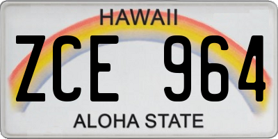 HI license plate ZCE964