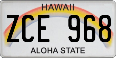 HI license plate ZCE968