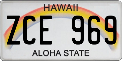 HI license plate ZCE969