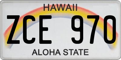 HI license plate ZCE970