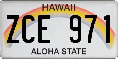 HI license plate ZCE971