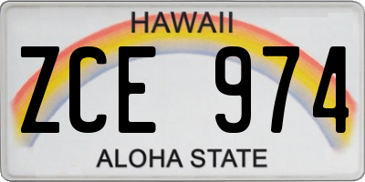 HI license plate ZCE974