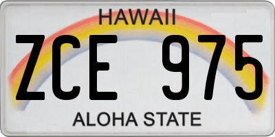 HI license plate ZCE975