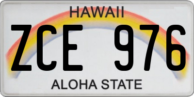HI license plate ZCE976