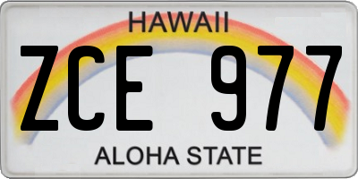 HI license plate ZCE977