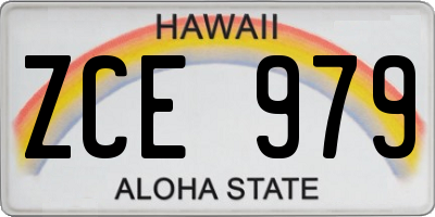 HI license plate ZCE979