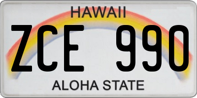 HI license plate ZCE990