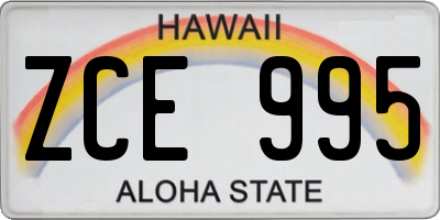 HI license plate ZCE995